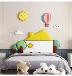 Stickers Children's room wall decoration rainbow wall stickers cloud hot air balloon kindergarten layout 3d stereo wall stickers