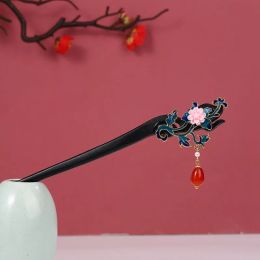 Hair Clips Barrettes Chinese Retro Fashion Sticks Forks Wooden Handmade Flower Hairpins And Bun Holder For Women Girls Jewellery Drop De Otstr