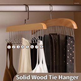 Hangers Wood Belts Camisole Clothes Hanger 8 Hooks Tie Hats Organiser Rack Non Slip Space Saving Wardrobe Clothing Storage Holder