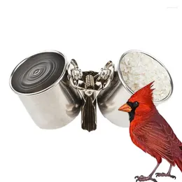 Other Bird Supplies Feeding Double Cups Bowl For Water Container With Clip Parrot Food Dish
