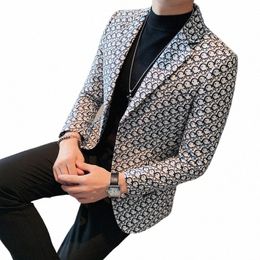 new Brand Clothing Fi Men's Spring High Quality Leisure Busin Suit Male Printing Casual Blazers Jacket Plus Size M-4XL X8do#