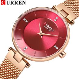 CURREN Karien 9031 Quartz Stainless Steel Milan Mesh Band Water Diamond Core Minimalist Women's Watch