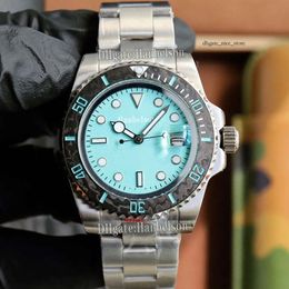 Men Watch Carbon Fiber Bezel Light Blue Face Gentleman Wrist Watches 8215 Automatic Movement Night Light 904L Steel Strap Clock 40Mm 414