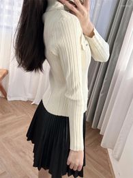 Women's Knits 2024 Women Sweater Cardigan Spring Autumn V-Neck Buttons Slim Elegant High Street Chic Stunning Fashion Design Trendy M