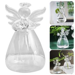 Vases 2024 Creative Angel Glass Vase Ornament Home Office Bathroom Decor Living Room Wedding Table Arranging Gift Nordic