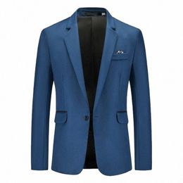 mens New Fi Solid Color Suit Eur Size Busin Mens Blazer Jacket G4CO#