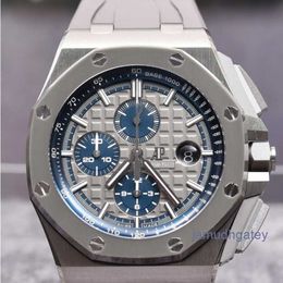 Exclusive AP Wristwatch Royal Oak Offshore Series 26400IO OO. Titanium Alloy Mens Fashionable Leisure Sports Back Transparent Wristwatch