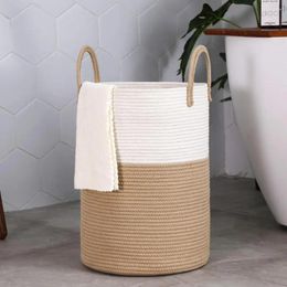 Laundry Bags Dirty Clothes Storage Basket Large-capacity Woven Cotton Rope For Home Bathroom Bedroom Durable