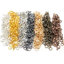 100Pcs lot 3 Colour Zinc Alloy Lobster Claw Clasps for Jewellery Necklaces Bracelet Making Nickel 12x7mm351L