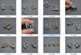 Components Multi Coloured Zircon CZ Beads Pave Hook Anitrust Metal Brass Earrings Hooks Nickle Free Jewellery Findings