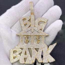 Chains Men Boy Hip Hop Jewellery With Letter Big BANK Money Pendant Iced Out Bling 5A Cubic Zircon Paved Rope Chain NecklacesChains322z