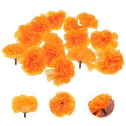 Decorative Flowers 50 Pcs Artificial Marigold Wedding Party Supplies Romantic Weddings Flower Heads Silk Cloth Home Decor Scene Layout