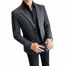 high Quality Autumn Men's Suit Jacket Casual Busin Blazer Masculino Slim Fit Wedding Groom Social Dr Coat Costume Homme j9iG#