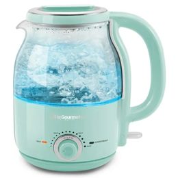 Elite Gourmet 12L Adjustable Temperature Electric Honeypot Glass Kettle with Keep Warm Mint 240328