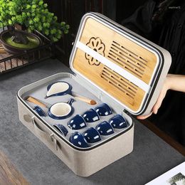 Teaware Sets Complete Travel Tea Set With Tray Bag Portable Home Outdoor Office Light Luxury Simple Business Gift L11