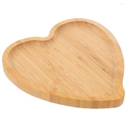 Dinnerware Sets Heart Shaped Serving Plate Tray Multi-function Bread Household Fruit Pan Small Bamboo Platter Trays