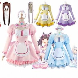 anime Nekopara Vol.4 Cosplay Costume Chocolate Vanilla Cute Maid Dr Carnival Party Cat-girl Paradise Pink Blue Lolita Skirt j2ER#