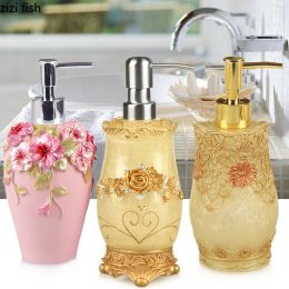 Sets Floral Texture Portable Soap Dispenser Resin Bathroom Accessories Supplies Shampoo Empty Bottle Vintage Hand Sanitizer Bottle