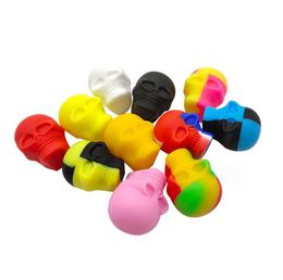 3ml Skull Shape Non-stick Silicone Container Food Grade Rubber Jars Dab Tool Storage Holder Jar Mini Wax Container