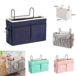 2024 Bedside Hanging Storage Bag Canvas Sundries Cosmetic Bags Makeup Pouch Home Magazine Books Storage Organisers Dropshipping