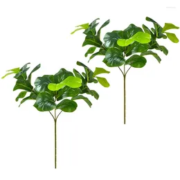 Decorative Flowers YO-25.6Inch Artificial Plants Fiddle Leaf Fig Faux Ficus Lyrata Tree Fake Bushes Greenery For Garden Porch Window Box