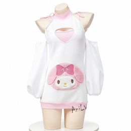 anilv Lolita Gir Cute Sheep Sweater Maid Unifrom Cosplay Women Love Hollow Short Dr Outfits Costume 96jt#