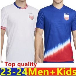 USAS Soccer Jerseys 24 25 Copa America USWNT Woman Kids Kit USMNT 2024 2025 Home Away Football Shirts Men Player Version 2024 PULISIC SMITH MORGAN BALOGUN Plus Size