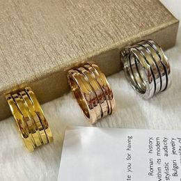 Classic Fashion Luxury Ring Brand Charm Ring designer ring rings for women Rose Gold Plated Silver Tri Colour Ring for Men Wedding Engagement Gift