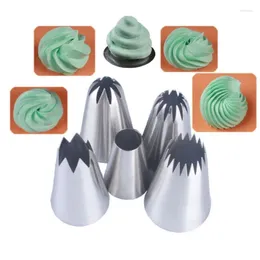 Baking Tools 5Pcs Large Metal Cake Cream Decoration Tips Set Pastry Stainless Steel Piping Icing Nozzle Cupcake Head Dessert Decorator