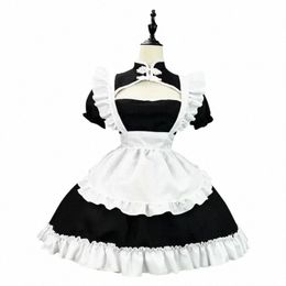 chinese Chgsam Anime Cosplay Maid Costume Plus Size Lolita Princ Halen Black White Japanese School Girl Kawaii Clothing E899#
