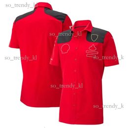 New F1 Ferari T-shirt Men's Polo Shirts Formula 1 Red Team Short Sleeve T-shirts Summer F1 Racing Clothing Jersey Custom 499