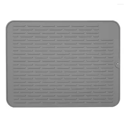 Table Mats Silicone Dish Mat Drying Kitchen Counter 40cm X 30cm Fast Heat Resistant Multifunctional Non-Slip