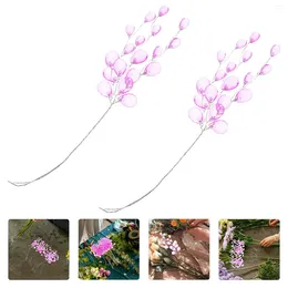 Decorative Flowers 50 Pcs Fake Plant Water Drop Beaded Garland Home Decor Aluminum Acrylic Flower Bouquet