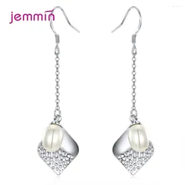 Dangle Earrings Est Romantic 925 Silver Tassel Long Chain Pearl For Women Girls Fashion Jewellery Pendientes