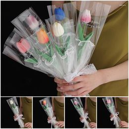 Decorative Flowers Artificial Flower Tulip Fake Simulation Bouquet Women's Day Gifts Wedding Home Decoration Pography Props