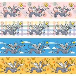 accessories 11/2" Cute Greyhound Printed Custom Dog Design Cartoon for DIY Crafts Hair Bow Collar Lanyard/Satin /3" Grosgrain Ribbon CA324