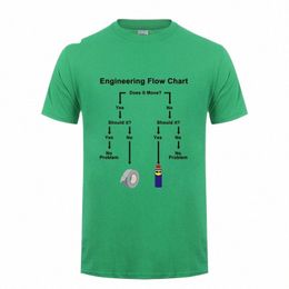 mens Outdoors Unique Design T Shirts Mens Engineering Flow Chart Pre-cott Engineer Profi White Shirt Tees formal Camisa T5JG#