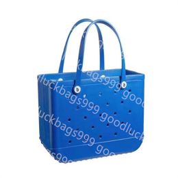 Rainbow Bogg Silicone Beach Large Luxury Eva Plastic Beach Bags Pink Blue Candy Women Cosmetic Bag PVC Basket Travel Storage Bags Jelly Summer Outdoor Handbag 5717