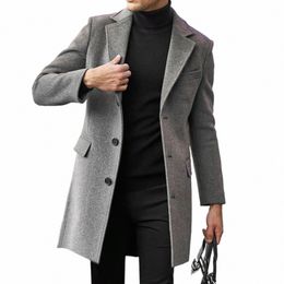 Woollen Jacket Winter New Plush Thicken Lapel Collar Double Breasted Windbreak Coat Lg Cmere Cardigan Sweater Overcoat Warm z8sC#