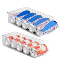 Racks Drink Holder For Refrigerator Transparent Can Dispenser For Beer Soda Drink Organiser For Fridge Multifunction Kitchen Gadgets