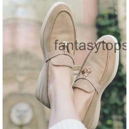 Loro Piano Casual Low Tops Openwalk Shoes Women Men Suede Calf Skin Muller Shoe Brand Classic Walking Flats Luxury Designer Charms Walk Piping Moccasins Loafers