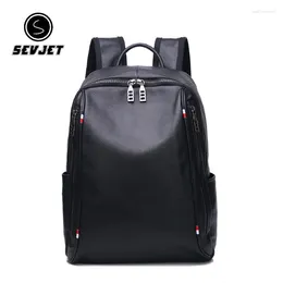 Backpack Genuine Leather Men Casual School Bags For Teenager Laptop Rucksack Travel Sling Shoulder Clutch Purse Bagpack JYY1015