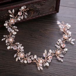 Hair Clips Luxury Crystal Pearl Headband Flower Rhinestone Hairband For Women Bridal Wedding Accessories Jewellery Tiara Gift