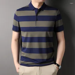 Men's Polos Men Striped Polo Shirt 2024 Summer Man Short Sleeve Shirts High Quality