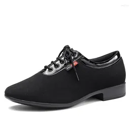 Dance Shoes Men's Oxford Cloth Dancing 2.5cm Heel Modern Suede Indoor And Rubber Outdoor Jitterbug Practise Ballroom