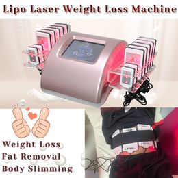 102pcs Diodes Lipo Laser Slimming Machine Pads Light Therapy Easy Operation Non-Invasive Treatment Lying On Bed Relaxation 14pcs Pads Available