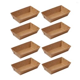 Take Out Containers 30 Pcs Container Disposable Food Serving Boat Kraft Paper Packing Case