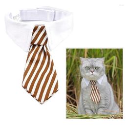 Dog Apparel Adjustable Pets Cat Bow Tie Pet Costume Stripe Print Necktie Collar For Small Dogs Puppy Grooming Accessories