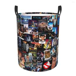 Laundry Bags Vintage Movie Posters Collage Basket Foldable Large Clothes Storage Bin Classic Film Cinema Theatre Gift Baby Hamper