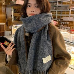 Scarves Xiaoxiangfeng Fine Plaid Scarf For Women In Winter Versatile Warm Knitted Imitation Cashmere Neck Men